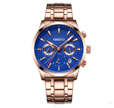 Reloj Deportivo de Acero Negro y Dorado para Hombre